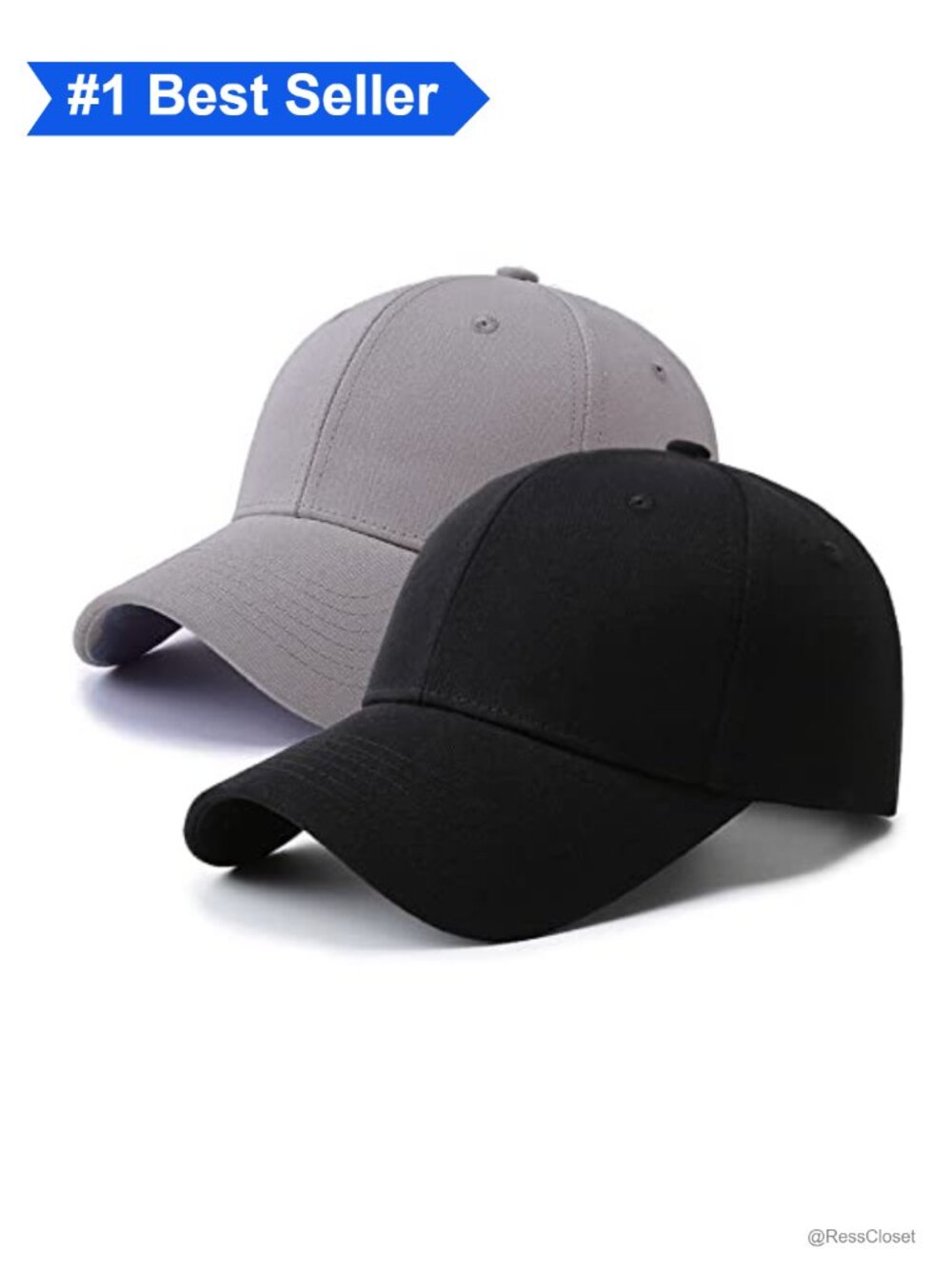 2 Pack Cotton Baseball Cap Adjustable Dad Hat Men Women